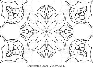 mandala decorative element ornamental composition ornament freehand drawing pattern print line design postcard background