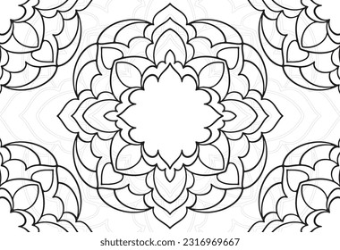 mandala decorative element ornamental composition ornament freehand drawing pattern print line design postcard background floral