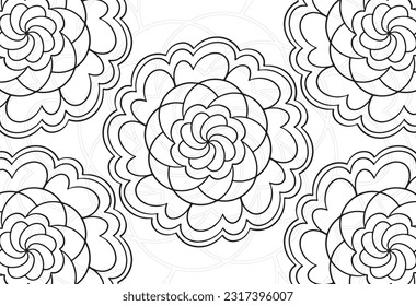 mandala decorative element ornamental composition ornament freehand drawing pattern print line design postcard background medallion outline