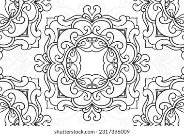 Mandala dekorative Elemente Zierkomposition Freehand Zeichnung Muster Printliniendesign Postkartenhintergrund Medaillons