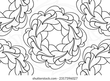 mandala decorative element ornamental composition ornament freehand drawing pattern print line design postcard background medallion outline