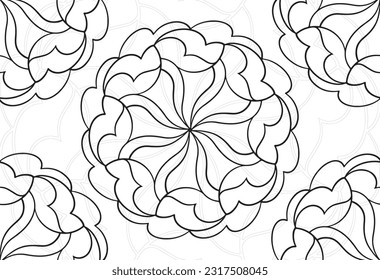 mandala decorative element ornamental composition ornament freehand drawing pattern print line design postcard background medallion outline