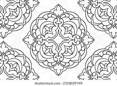 mandala elemento decorativo composición ornamental ornamento patrón de dibujo a mano alzada línea de impresión postales decoración de contorno medallón de fondo