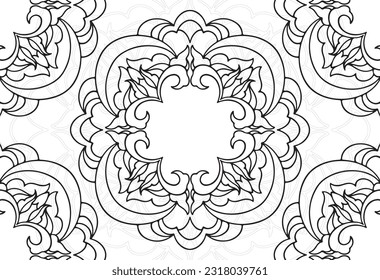 mandala elemento decorativo composición ornamental ornamento patrón de dibujo a mano alzada línea de impresión postales decoración de contorno medallón de fondo
