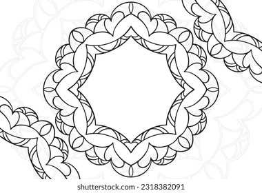 mandala decorative element ornamental composition ornament freehand drawing pattern print line design postcard background medallion outline decoration