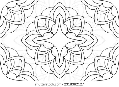 mandala dekorative Elemente Zierkomposition Freehe und Zeichnung Muster Printlinie Design Postkarte Hintergrund Medaillons Umrissdekoration