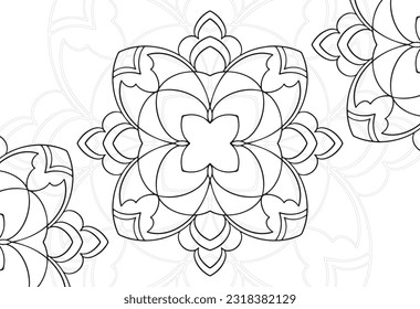 mandala elemento decorativo composición ornamental ornamento patrón de dibujo a mano alzada línea de impresión postales decoración de contorno medallón de fondo