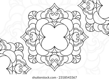 mandala elemento decorativo composición ornamental ornamento patrón de dibujo a mano alzada línea de impresión postales decoración de contorno medallón de fondo