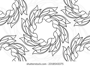 mandala decorative element ornamental composition ornament freehand drawing pattern print line design postcard background medallion outline decoration