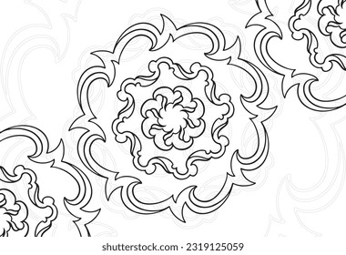 mandala decorative element ornamental composition ornament freehand drawing pattern print line design postcard background medallion outline decoration gothic style floral 