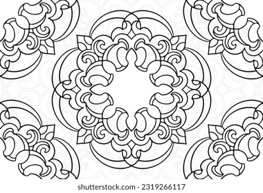 mandala elemento decorativo composición ornamental ornamento patrón de dibujo a mano alzada línea de impresión postal fondo medallón decoración de contorno estilo gótico 