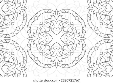 mandala dekorative Elemente Zierverzierung Freehe und Zeichnung Muster Printlinie Design Postkarte Hintergrund Medallion Umriss Dekoration gothischen Stil 
