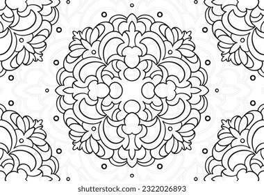 mandala elemento decorativo composición ornamental ornamento patrón de dibujo a mano alzada línea de impresión postal fondo medallón decoración de contorno estilo gótico 