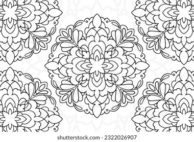 mandala elemento decorativo composición ornamental ornamento patrón de dibujo a mano alzada línea de impresión postal fondo medallón decoración de contorno estilo gótico 