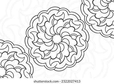 mandala decorative element ornamental composition ornament freehand drawing pattern print line design postcard background medallion outline decoration gothic style 