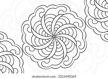mandala decorative element ornamental composition ornament freehand drawing pattern print line design postcard background medallion outline decoration gothic style 