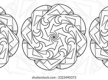 mandala decorative element ornamental composition ornament freehand drawing pattern print line design postcard background medallion outline decoration gothic style 