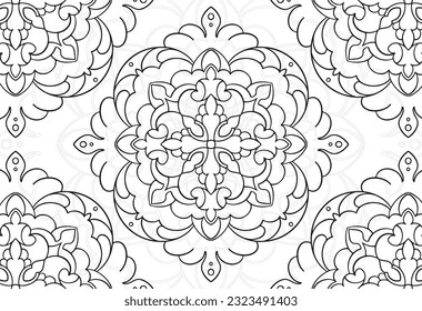 mandala elemento decorativo composición ornamental ornamento patrón de dibujo a mano alzada línea de impresión postal fondo medallón decoración de contorno estilo gótico 