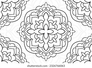 mandala elemento decorativo composición ornamental ornamento patrón de dibujo a mano alzada línea de impresión postal fondo medallón decoración de contorno estilo gótico 