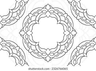 mandala elemento decorativo composición ornamental ornamento patrón de dibujo a mano alzada línea de impresión postal fondo medallón decoración de contorno estilo gótico 