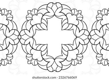 mandala elemento decorativo composición ornamental ornamento patrón de dibujo a mano alzada línea de impresión postal fondo medallón decoración de contorno estilo gótico 