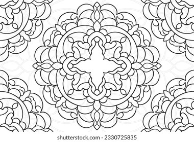 mandala elemento decorativo composición ornamental ornamento patrón de dibujo a mano alzada línea de impresión postales fondo medallón decoración de contorno gótico estilo floral
