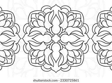 mandala elemento decorativo composición ornamental ornamento patrón de dibujo a mano alzada línea de impresión postales fondo medallón decoración de contorno gótico estilo floral