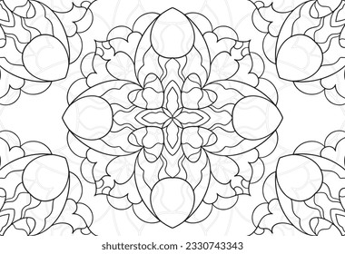mandala decorative element ornamental composition ornament freehand drawing pattern print line design postcard background medallion outline decoration gothic style floral