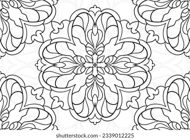 mandala elemento decorativo composición ornamental ornamento patrón de dibujo a mano alzada línea de impresión postal fondo medallón decoración de contorno estilo gótico