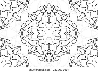 mandala decorative element ornamental composition ornament freehand drawing pattern print line design postcard background medallion outline decoration gothic style