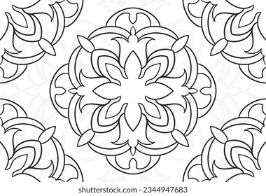 mandala decorative element ornamental composition ornament freehand drawing pattern print line design postcard background medallion outline decoration gothic style floral