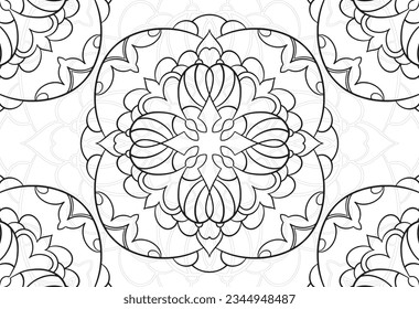 mandala dekorative Elemente Zierkomposition Freehe und Zeichnung Muster Printlinie Design Postkarte Hintergrund Medallion Umrisse Dekoration gothisch Stil Blumenmuster Blumenmuster