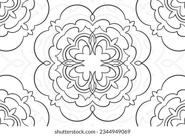 mandala elemento decorativo composición ornamental ornamento patrón de dibujo a mano alzada línea de impresión postales fondo medallón decoración de contorno gótico estilo floral