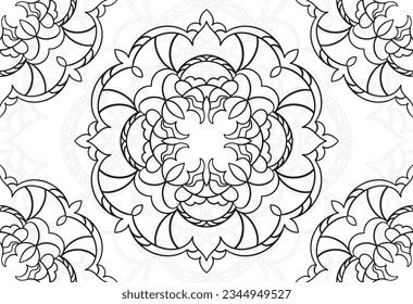 mandala elemento decorativo composición ornamental ornamento patrón de dibujo a mano alzada línea de impresión postales fondo medallón decoración de contorno gótico estilo floral