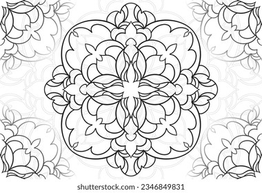 mandala elemento decorativo composición ornamental ornamento patrón de dibujo a mano alzada línea de impresión postales fondo medallón decoración de contorno gótico estilo floral