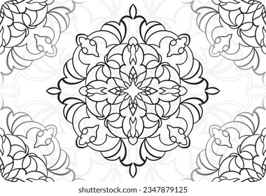 mandala elemento decorativo composición ornamental ornamento patrón de dibujo a mano alzada línea de impresión postales fondo medallón decoración de contorno gótico estilo floral