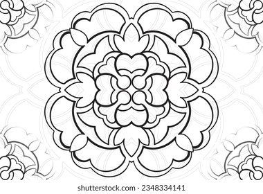 mandala elemento decorativo composición ornamental ornamento patrón de dibujo a mano alzada línea de impresión postales fondo medallón decoración de contorno gótico estilo floral