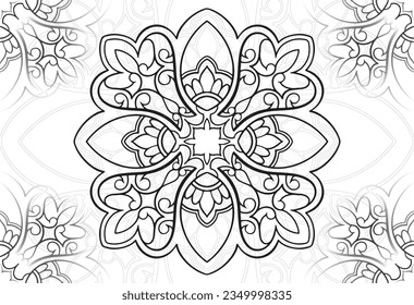 mandala elemento decorativo composición ornamental ornamento patrón de dibujo a mano alzada línea de impresión postales fondo medallón decoración de contorno gótico estilo floral