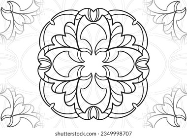 mandala elemento decorativo composición ornamental ornamento patrón de dibujo a mano alzada línea de impresión postales fondo medallón decoración de contorno gótico estilo floral