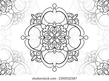 mandala elemento decorativo composición ornamental ornamento patrón de dibujo a mano alzada línea de impresión postales fondo medallón decoración de contorno gótico estilo floral