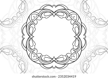 mandala decorative element ornamental composition ornament freehand drawing pattern print line design postcard background medallion outline decoration gothic style floral