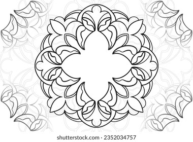 mandala elemento decorativo composición ornamental ornamento patrón de dibujo a mano alzada línea de impresión postales fondo medallón decoración de contorno gótico estilo floral