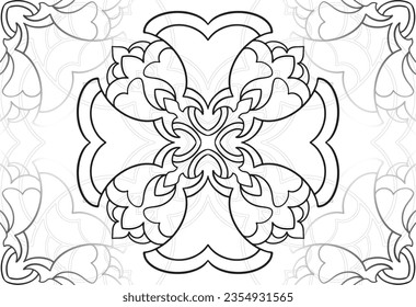 mandala elemento decorativo composición ornamental ornamento patrón de dibujo a mano alzada línea de impresión postales fondo medallón decoración estilo gótico nevado decoración de empaque