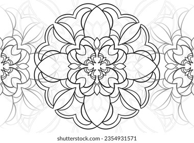 mandala decorative element ornamental composition ornament freehand drawing pattern print line design postcard background medallion outline decoration gothic style snowflake packaging decoration