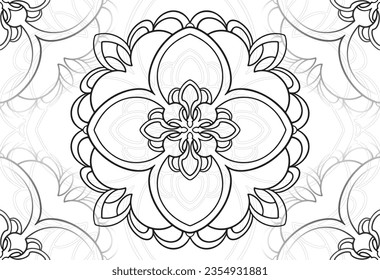 mandala decorative element ornamental composition ornament freehand drawing pattern print line design postcard background medallion outline decoration gothic style snowflake packaging decoration