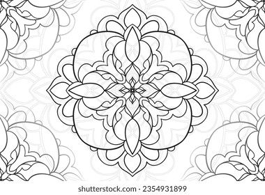 Mandala dekorative Elemente Zierkomposition Freehe und Zeichnung Muster Print-Linie Design Postkarte Hintergrund Medaillon Umriss Dekoration Gotik Schneeflocken Verpackung Dekoration