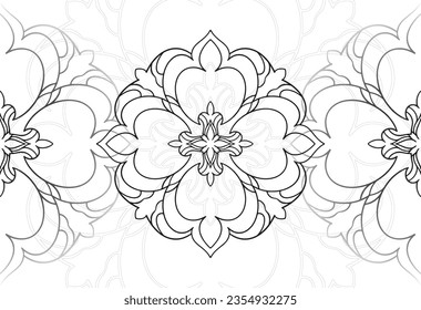 mandala elemento decorativo composición ornamental ornamento patrón de dibujo a mano alzada línea de impresión postales fondo medallón decoración estilo gótico nevado decoración de empaque