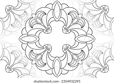 mandala elemento decorativo composición ornamental ornamento patrón de dibujo a mano alzada línea de impresión postales fondo medallón decoración estilo gótico nevado decoración de empaque