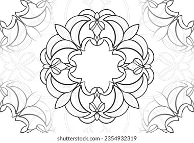 mandala decorative element ornamental composition ornament freehand drawing pattern print line design postcard background medallion outline decoration gothic style snowflake packaging decoration