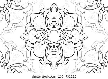 mandala decorative element ornamental composition ornament freehand drawing pattern print line design postcard background medallion outline decoration gothic style snowflake packaging decoration